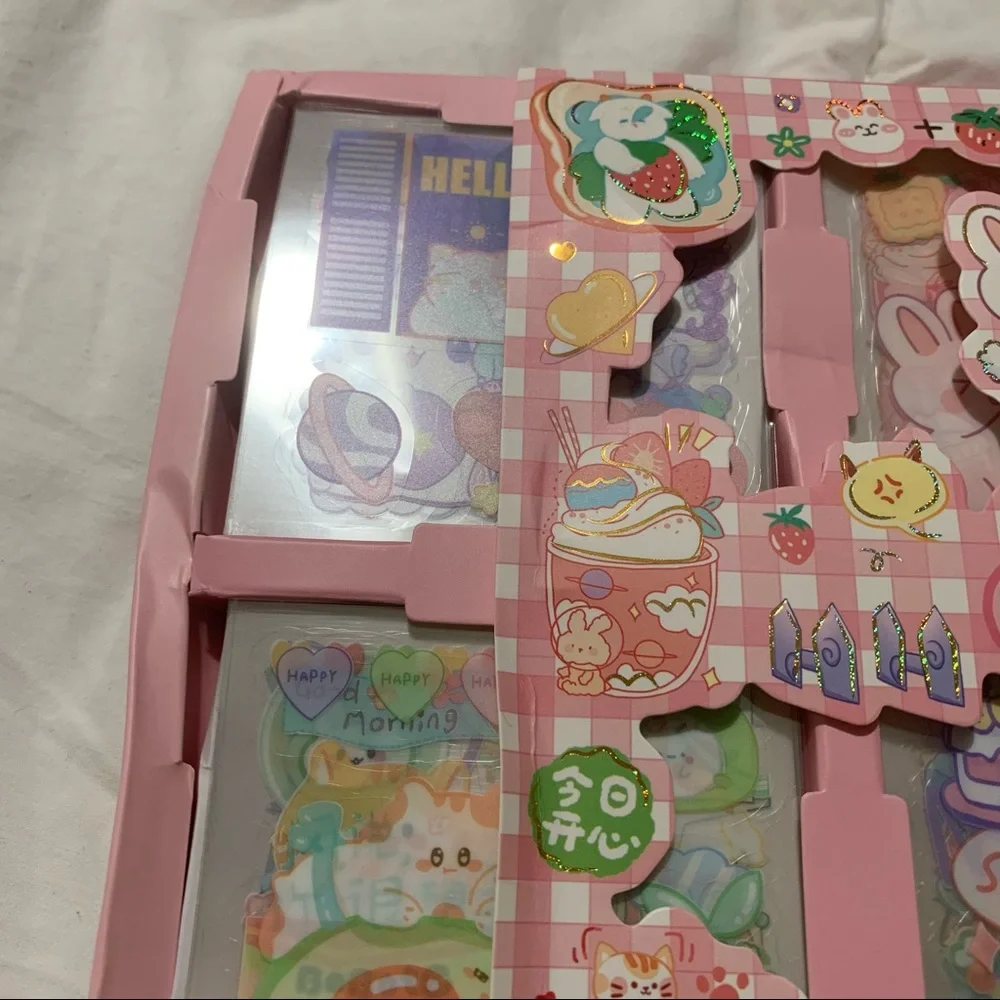 Box of 32 Small Sticker Sheets with a Clear Background